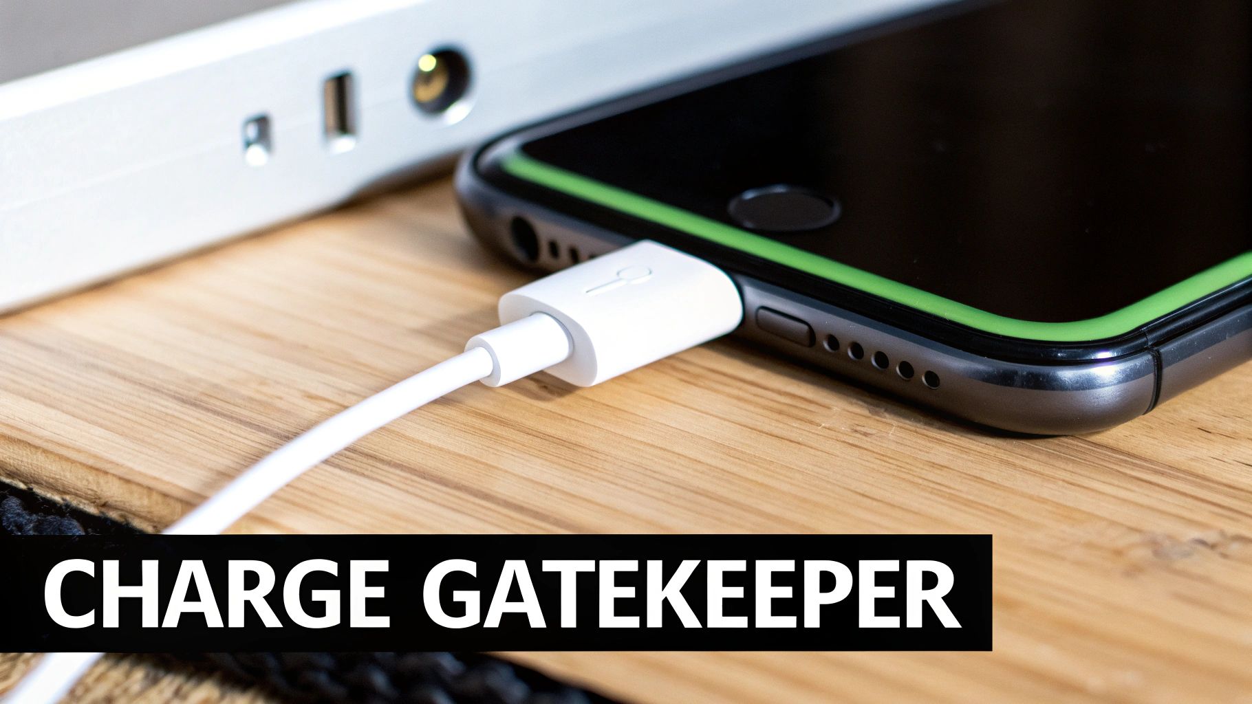 A person setting a battery charge limit on their smartphone.