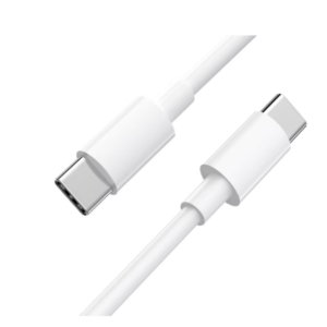 10cm White USB-C to USB-C cable, 3A